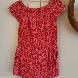 Vineyard Vines Pink and Red Floral Off-Shoulder women’s romper